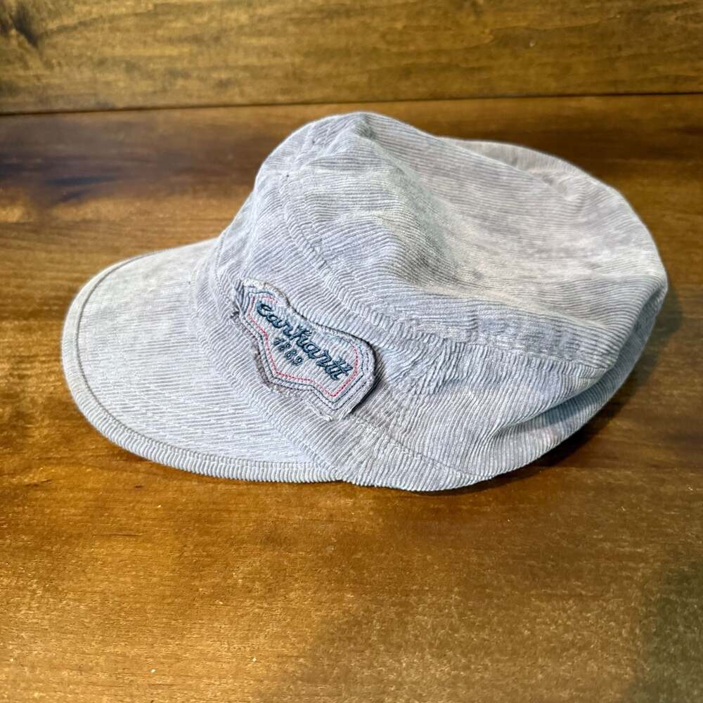 Carhartt Gray Corduroy Cadet Army Cap with Patch Logo